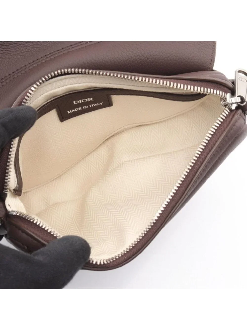 Dior Shoulder Bag Saddle Cross Body Brown Leather - Picture 3 of 7